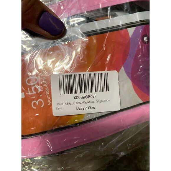 3 Pack Multicolored Waterproof Universal Fit Dry Bag Lanyard Crossbody NWT - Picture 5 of 5